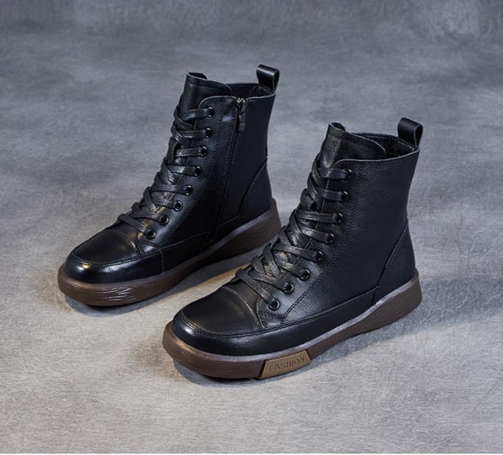 Timeless Genuine Low Heel Boots - OutfitLondon