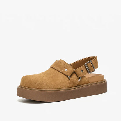 Premium Leather Sandals with Silver Buckle Accent