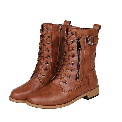 Casual Women's Round Toe Ankle Boots - OutfitLondon