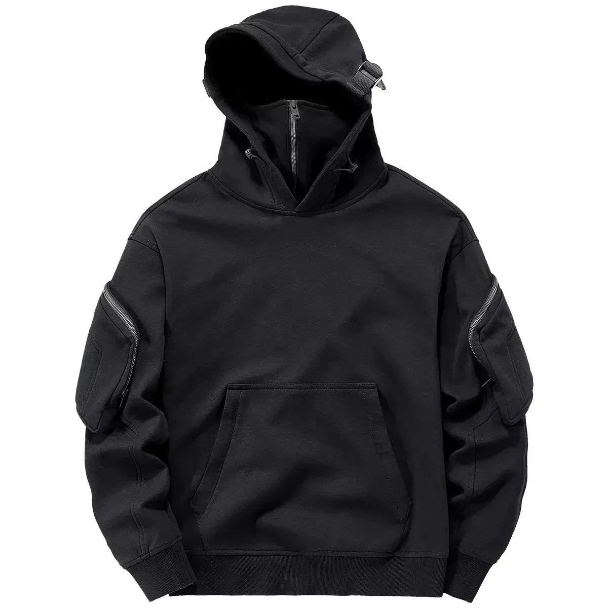 Men's Tactical Hoodie Windproof High Neck Mask Design - OutfitLondon