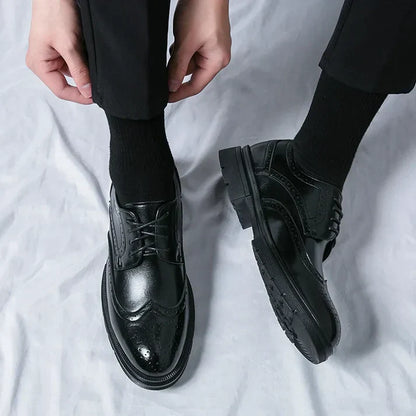 Smart Leather Dress Shoes for Men - Thick Sole