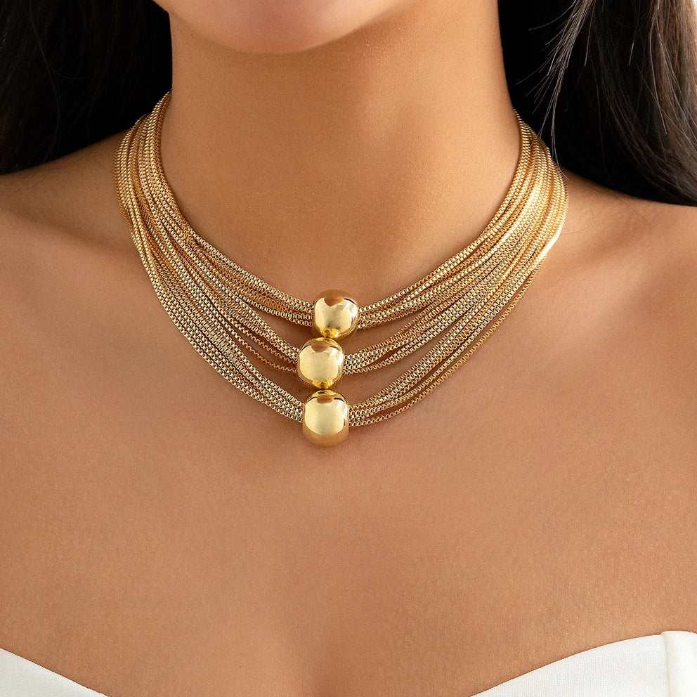 Women's Drape Ball Necklace - OutfitLondon