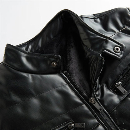 Black Faux Leather Biker Jacket