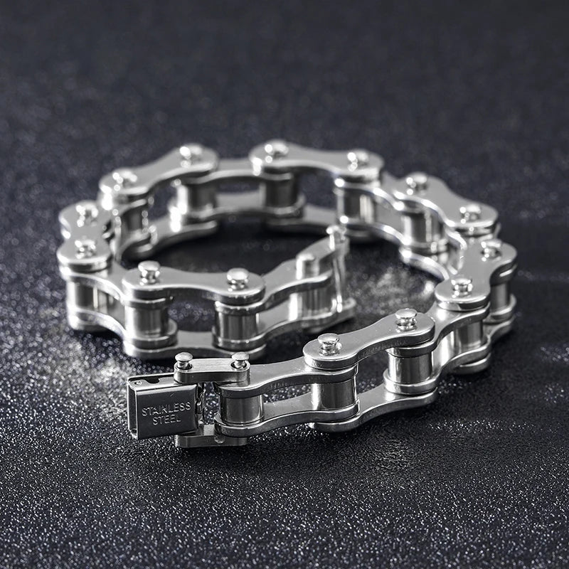 Men's Stainless Steel Motorcycle Bracelet Durable - OutfitLondon