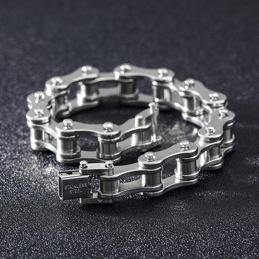 Men's Stainless Steel Motorcycle Bracelet Durable - OutfitLondon
