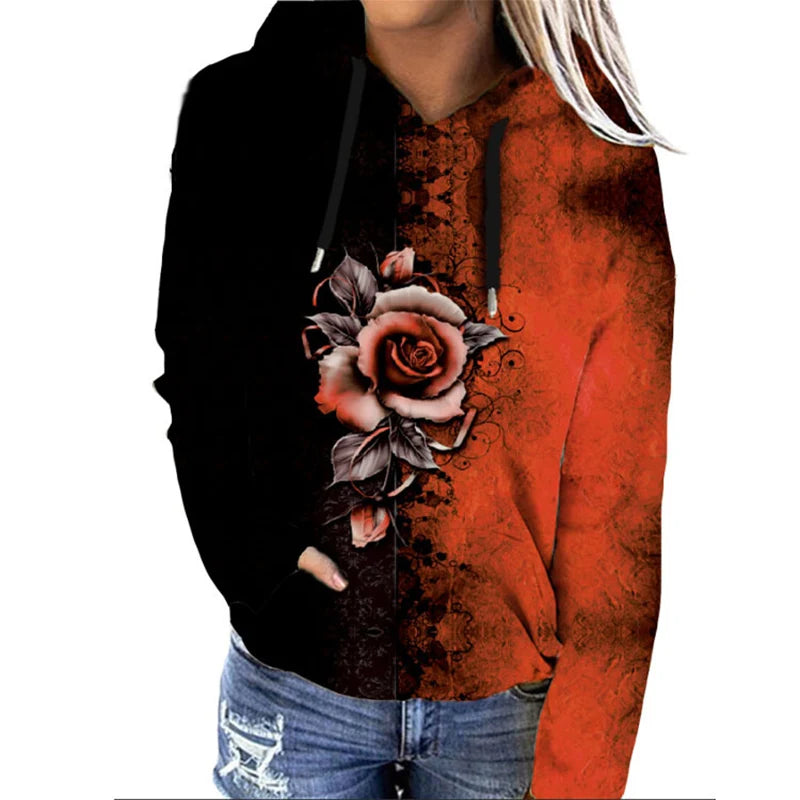 Soft Womens Oversized Flower Sweatshirt