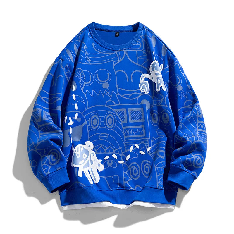 Unisex Cotton Crewneck Sweatshirt Relaxed Fit Breathable