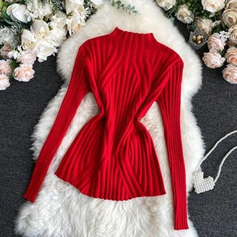 Women's Soft Roll Neck Long Sleeve Sweater