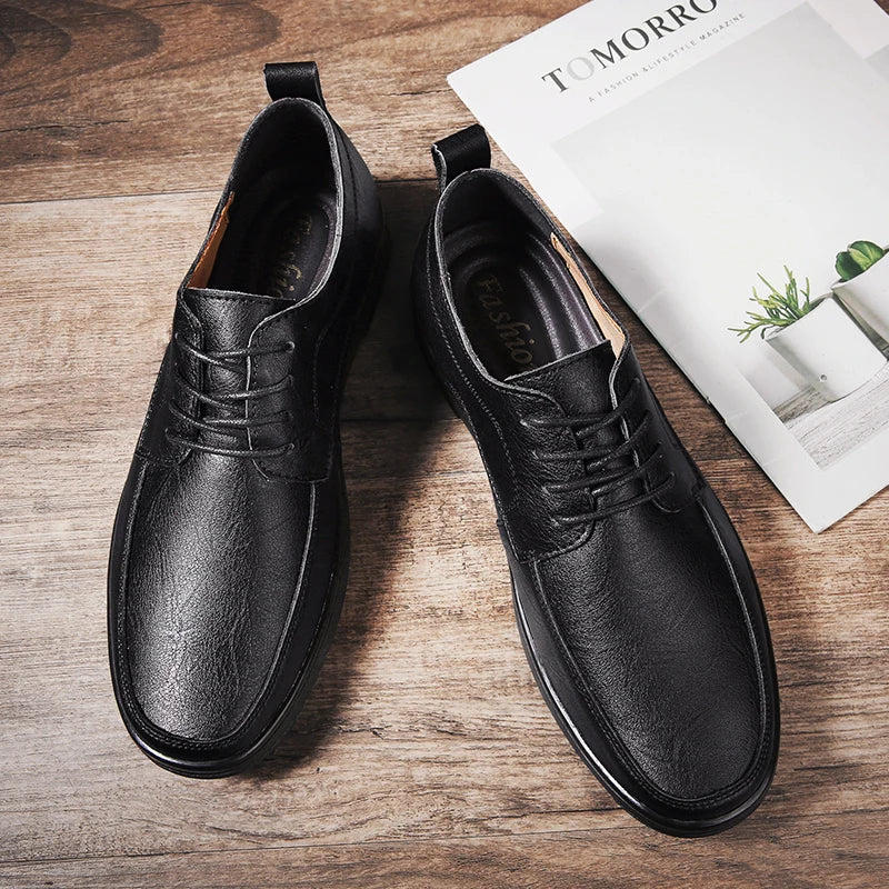Brown Real Leather Oxford Shoes