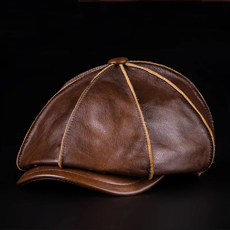 Timeless Tan Leather Fedora Hat - Comfort Fit