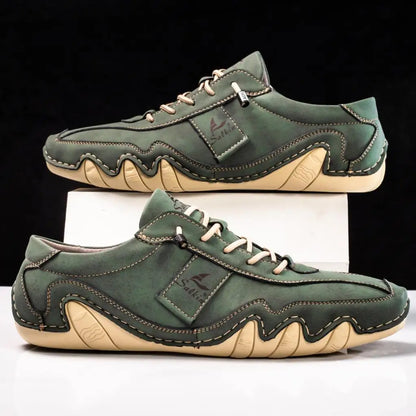 Men's Comfortable Lace Up Sneakers with Contrast Details