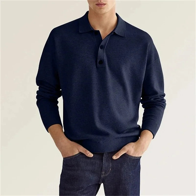 Men's Wool Polo Shirt Wool Cotton Blend Soft Breathable