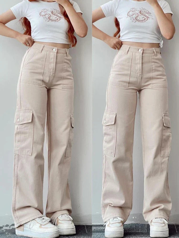 Classic Comfortable Beige Loose Fit Joggers Pants - OutfitLondon