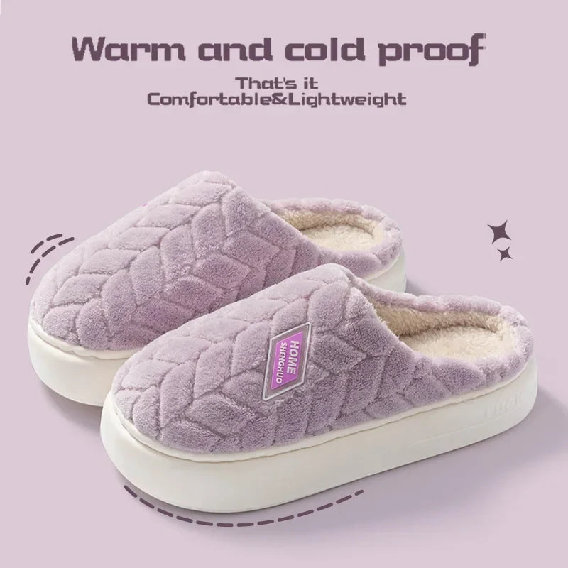 Soft Women's Fleece Slipper Shoes with Non Slip Soles