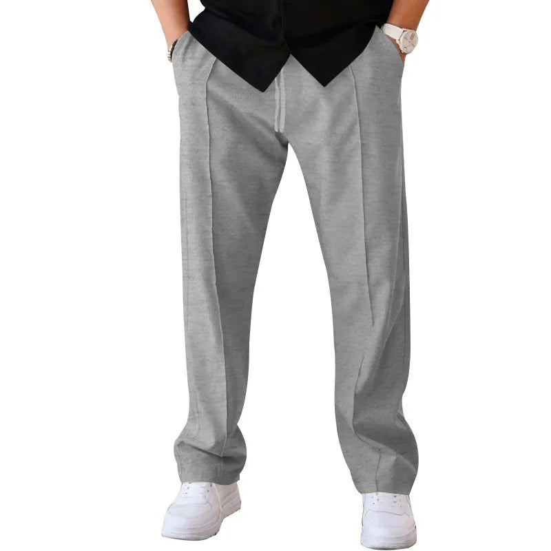 Relaxed Fit Straight Leg Elastic Waist Pants