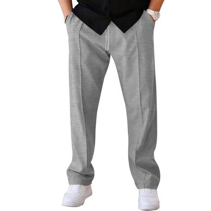 Relaxed Fit Straight Leg Elastic Waist Pants