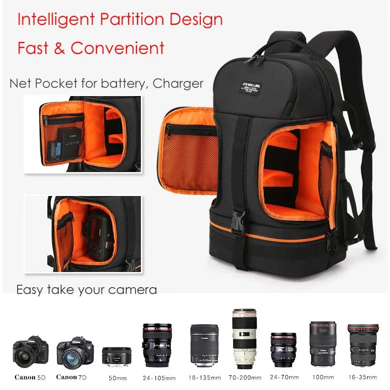 Durable Water Resistant Camera Hiking Backpack