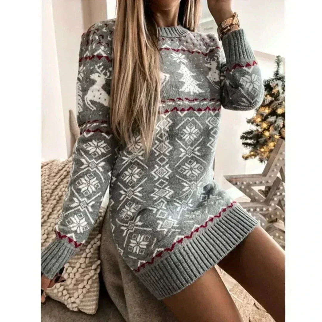 Cozy Women's Holiday Knit Dress - OutfitLondon