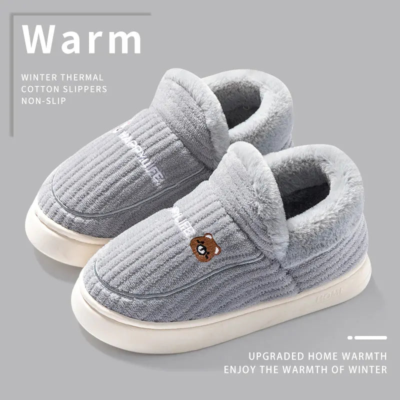 Soft Fleece Slippers for Women - Comfy Grip House Shoes