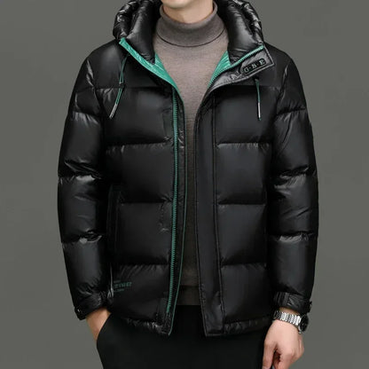 Warm Mens Hooded Parka Coat