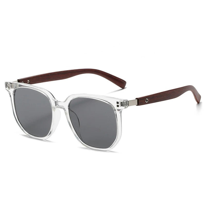 Trendy Wooden Frame Aviator Sunglasses