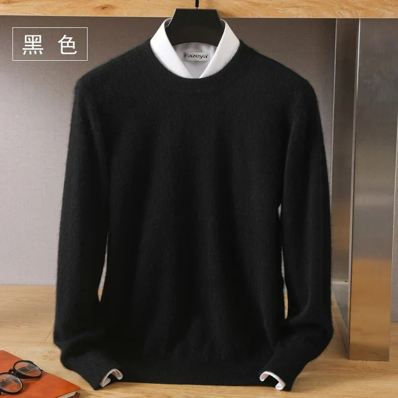 Luxurious High Quality Crew Neck Cashmere Sweater - OutfitLondon