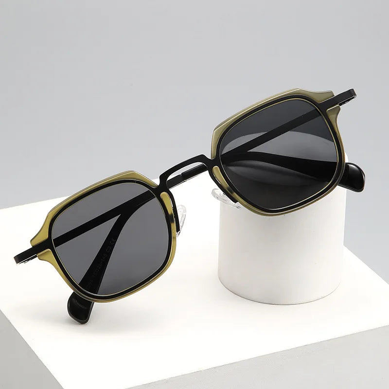 Maverick Punk Square Sunglasses Bold Geometric UV Protection - OutfitLondon