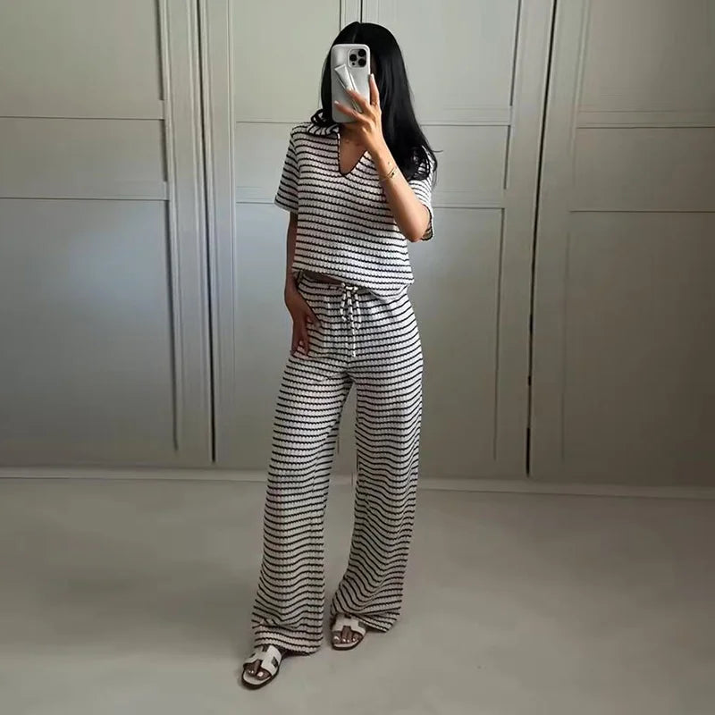 Soft Stripe Jumper and Legging Set