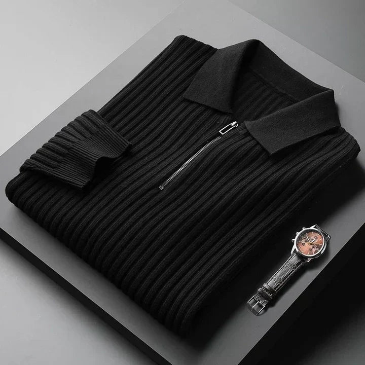 Premium Mens Polo Neck Jumper Soft Knit - OutfitLondon