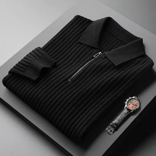 Premium Mens Polo Neck Jumper Soft Knit - OutfitLondon