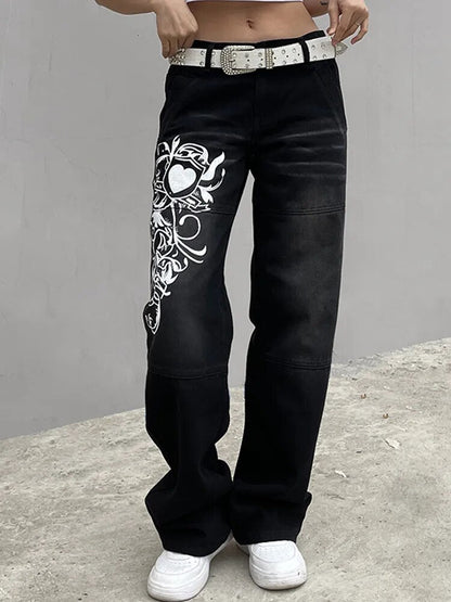 Comfortable Straight Leg Distressed Women's Jeans