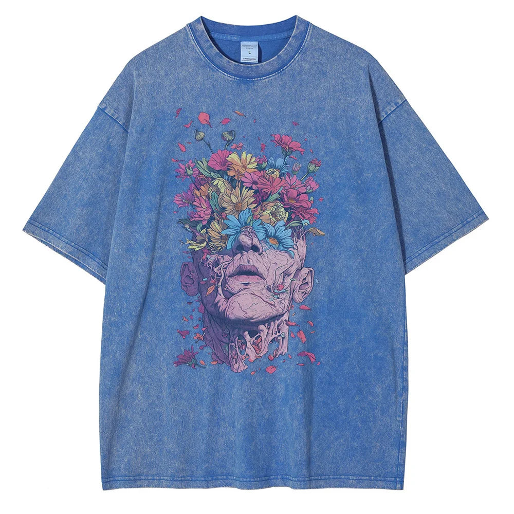 Titan Bloom Graphic T Shirt Cotton Oversized Breathable