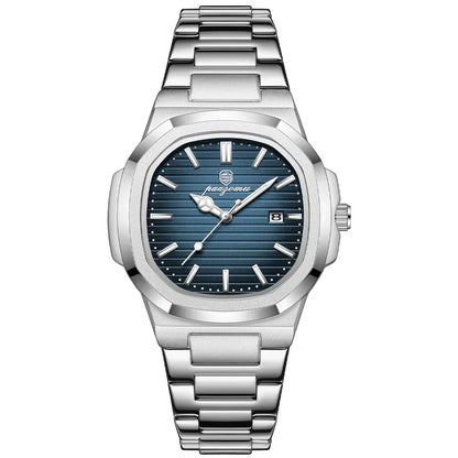 Men's Stainless Steel Quartz Watch Water Resistant Date Display