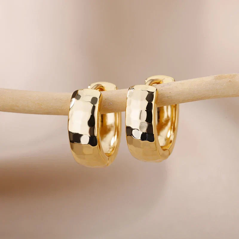 Sparkly Silver Small Huggie Earrings - OutfitLondon