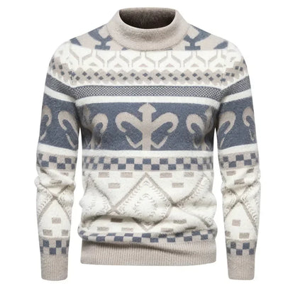 Faux Fur Crew Neck Men's Sweater