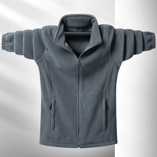 Men's Fleece Jacket Tailored Fit Durable Zipper - OutfitLondon