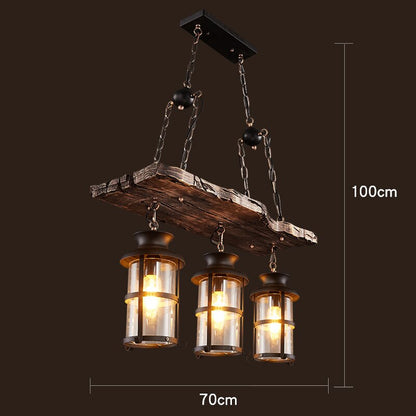 Farmhouse Style Wooden LED Light Fixture