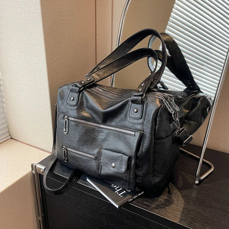 Big Genuine Leather Tote Bag