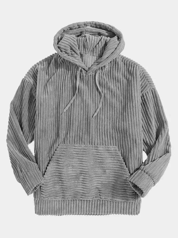 Cozy Mens Corduroy Jacket - Pouch Pocket, Casual Wear