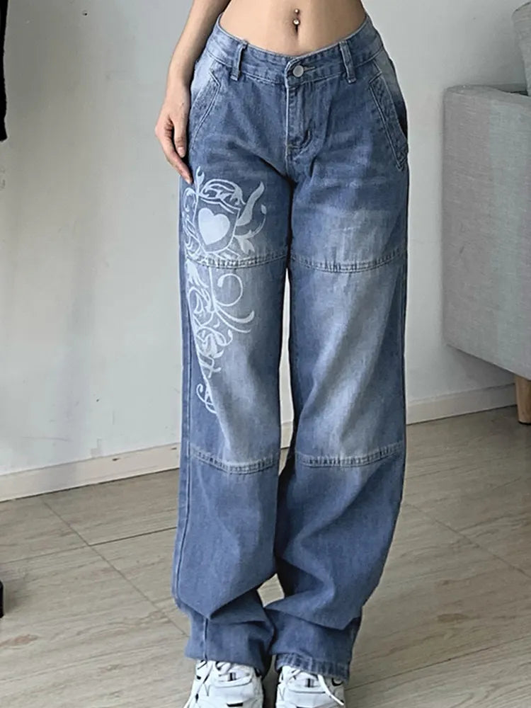 Comfortable Straight Leg Distressed Women's Jeans