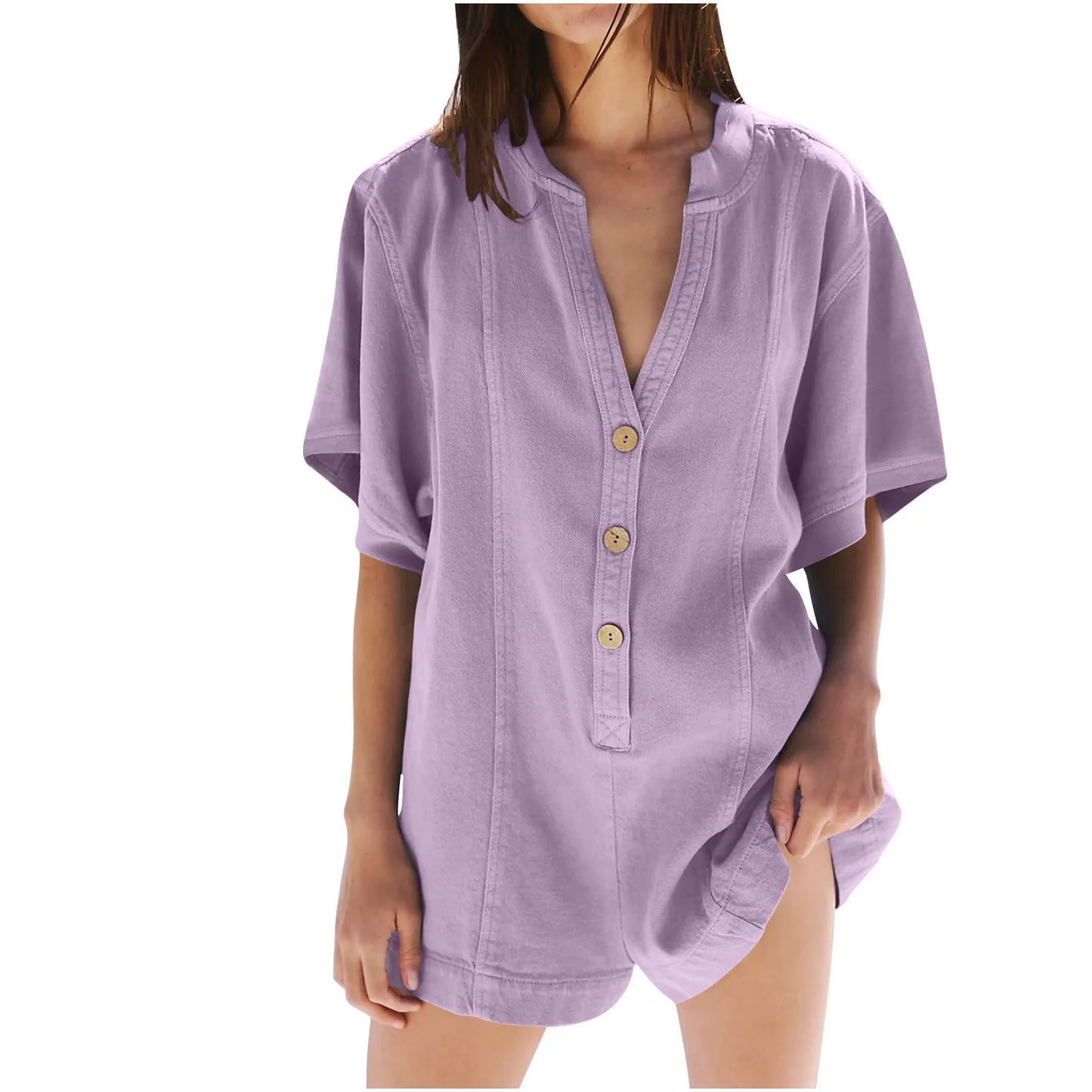 Plus Size Short Sleeve Romper