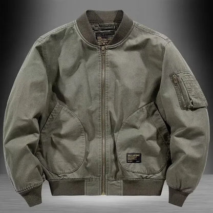Relaxed Fit Cotton Bomber Jacket