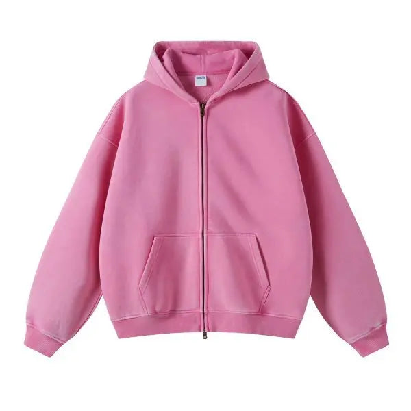 Trendy Ripped Full Zip Hooded Jacket