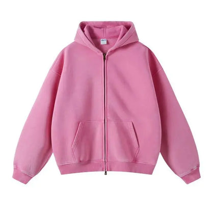 Trendy Ripped Full Zip Hooded Jacket