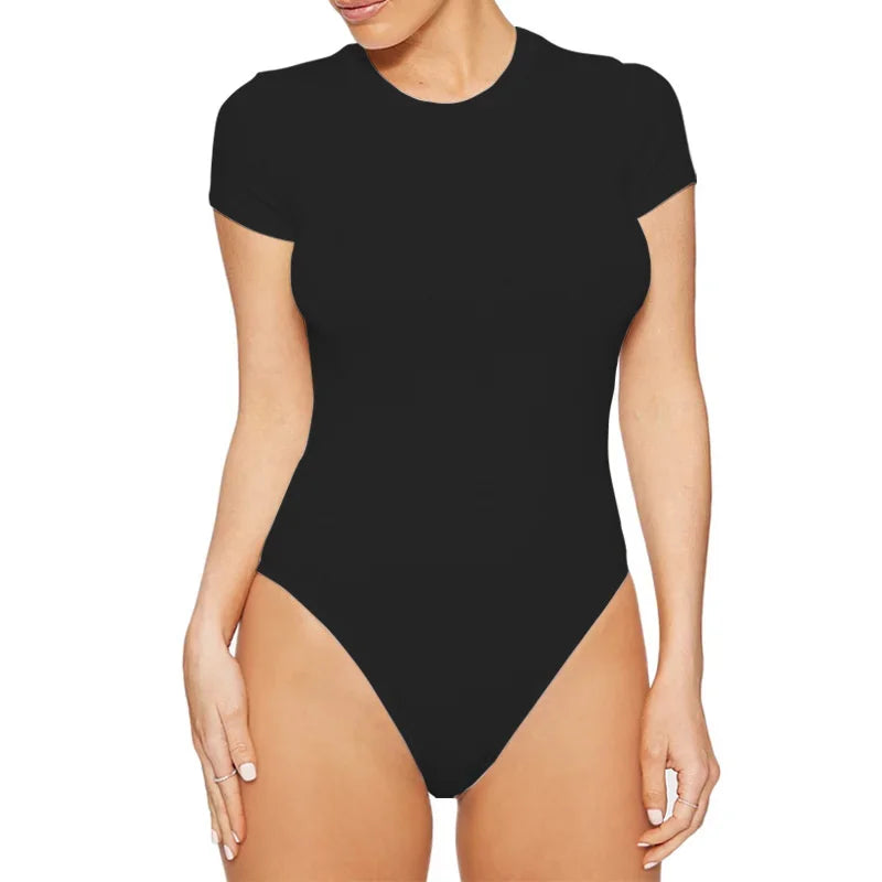 Comfortable Short Sleeve Women's Bodysuit - OutfitLondon