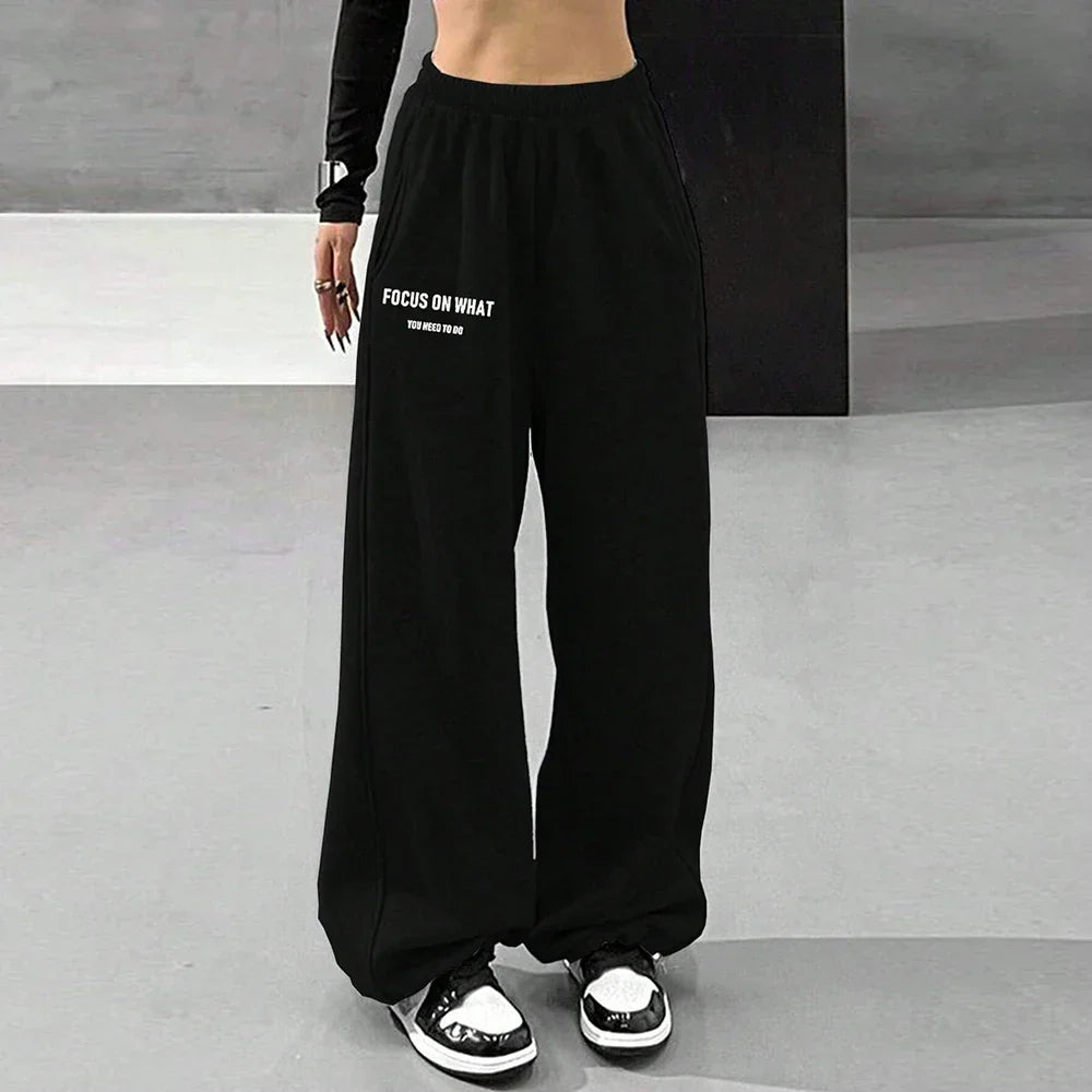 Relaxed Fit High Waisted Loose Pants - OutfitLondon