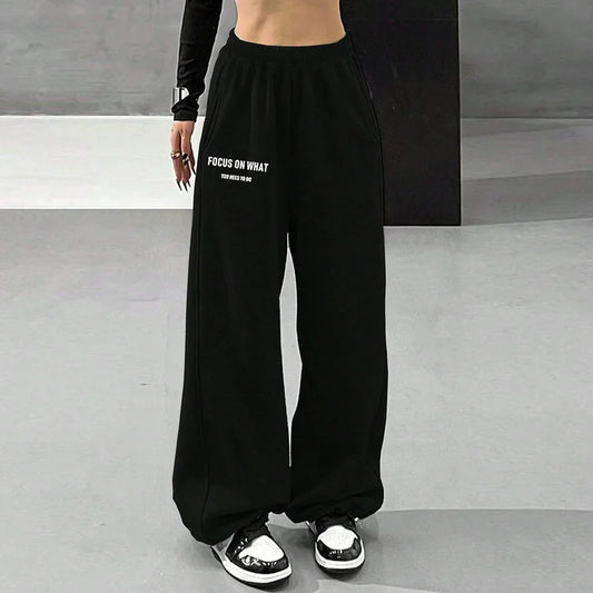 Relaxed Fit High Waisted Loose Pants - OutfitLondon