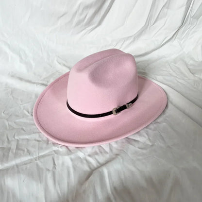 Classic Western Leather Cowboy Hat - Wide Brim Fit