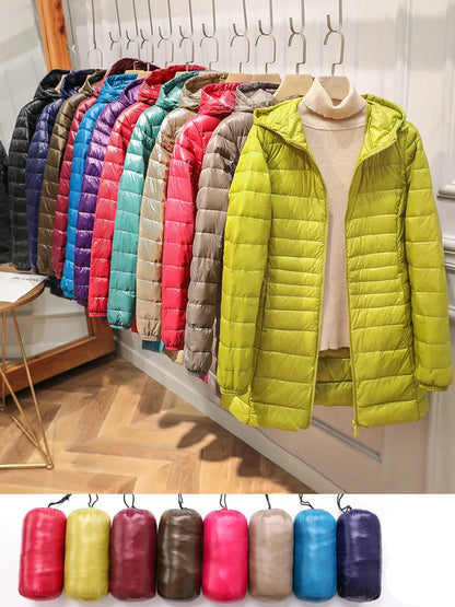 Women's Waterproof Down Filled Winter Jacket with Bag - OutfitLondon