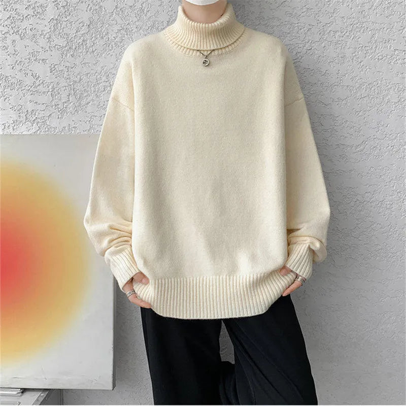 Warm Mens Big Crew Neck Winter Sweater